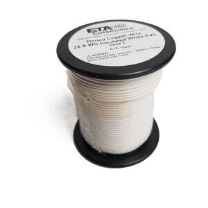ETA Cuisenaire 22 AWG Tinned Copper Wire 100FT White PVC Insulated Electronics